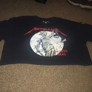 Large Metallica crop top